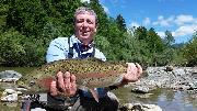 Harald and familly, Rainbow trout, May, Slovenia fly fishing